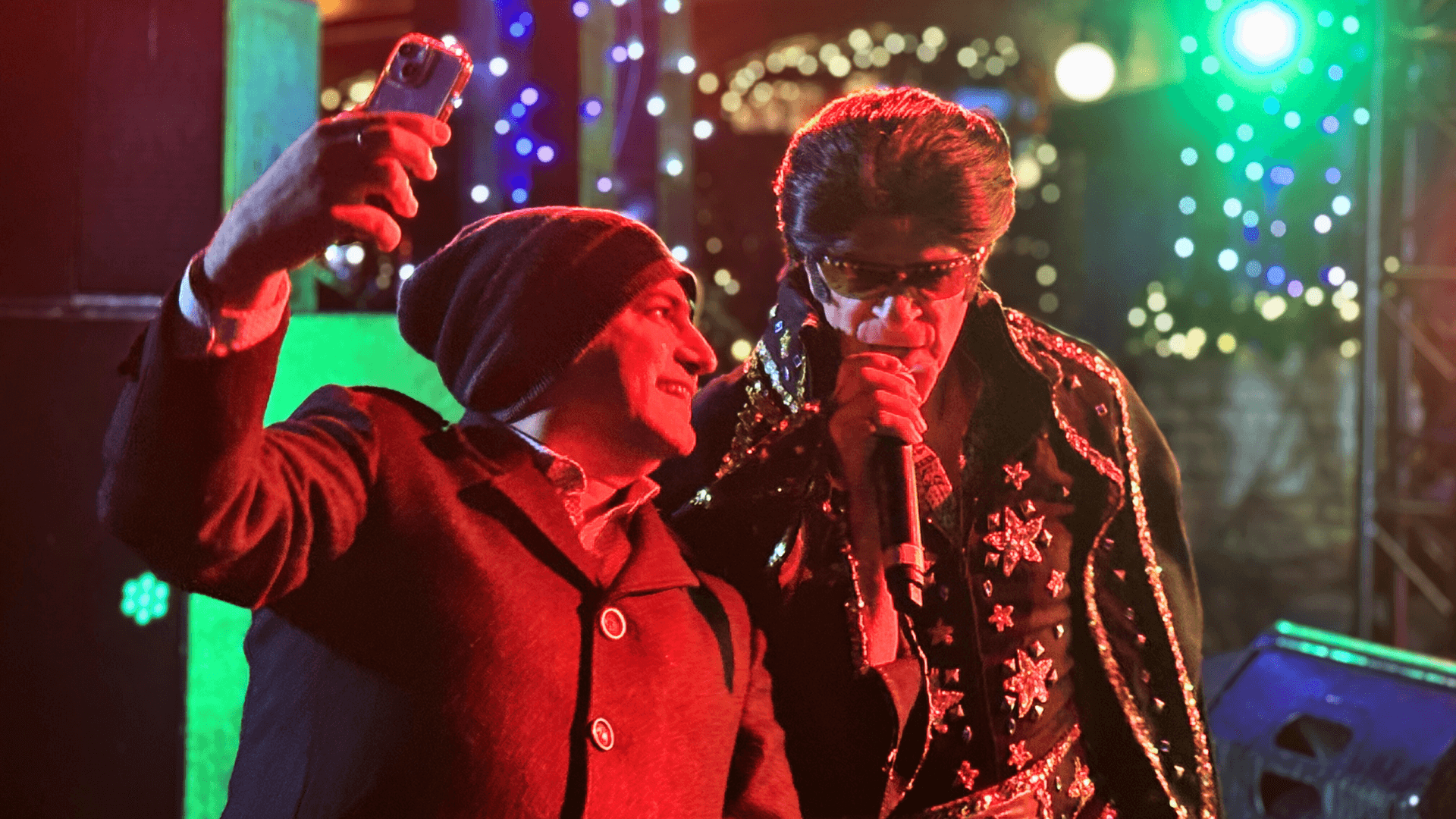 Renowned Elvis impersonator, Johnny Scats, engages with the audience during his Elvis Tribute performance during Holiday Magic.